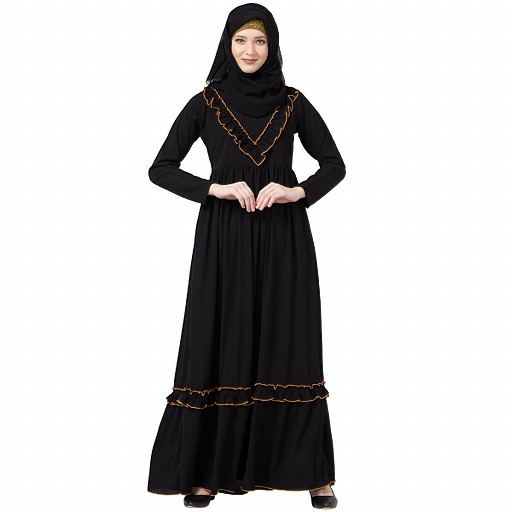Designer Black Umbrella abaya